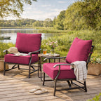 2 Pack Outdoor Deep Seat Cushion Pillow Set Pink