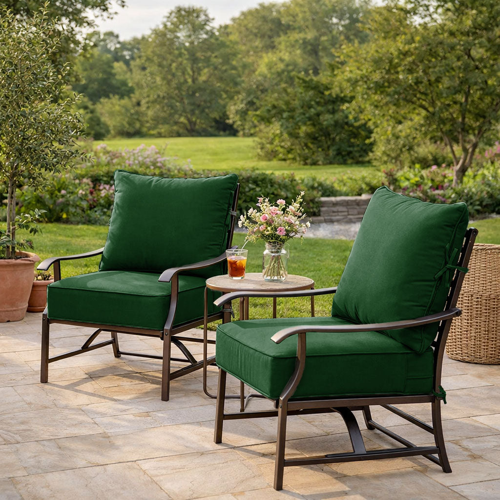 2 Pack Outdoor Deep Seat Cushion Pillow Set Olive Green