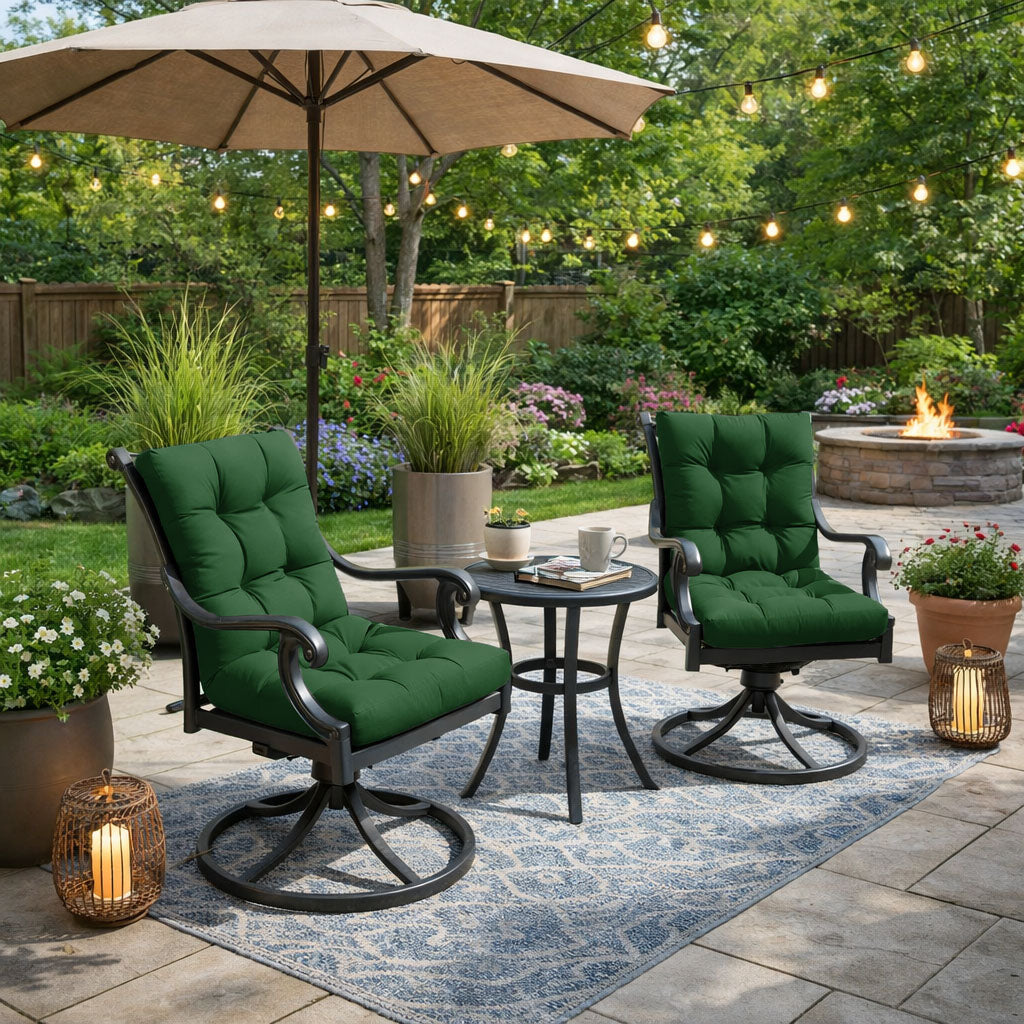 2 Pack Patio High Back Replacement Cushions Olive Green 42 x 21 x 5 inch