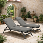 2 Pack Outdoor Chaise Lounge Cushions Light Gray