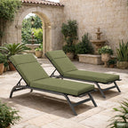 2 Pack Outdoor Chaise Lounge Cushions Light Green