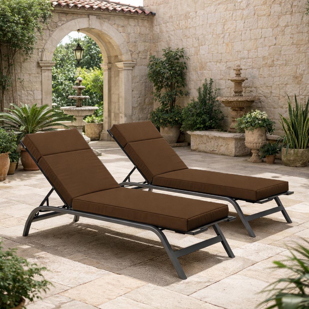 2 Pack Outdoor Chaise Lounge Cushions