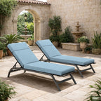 2 Pack Outdoor Chaise Lounge Cushions Sky Blue