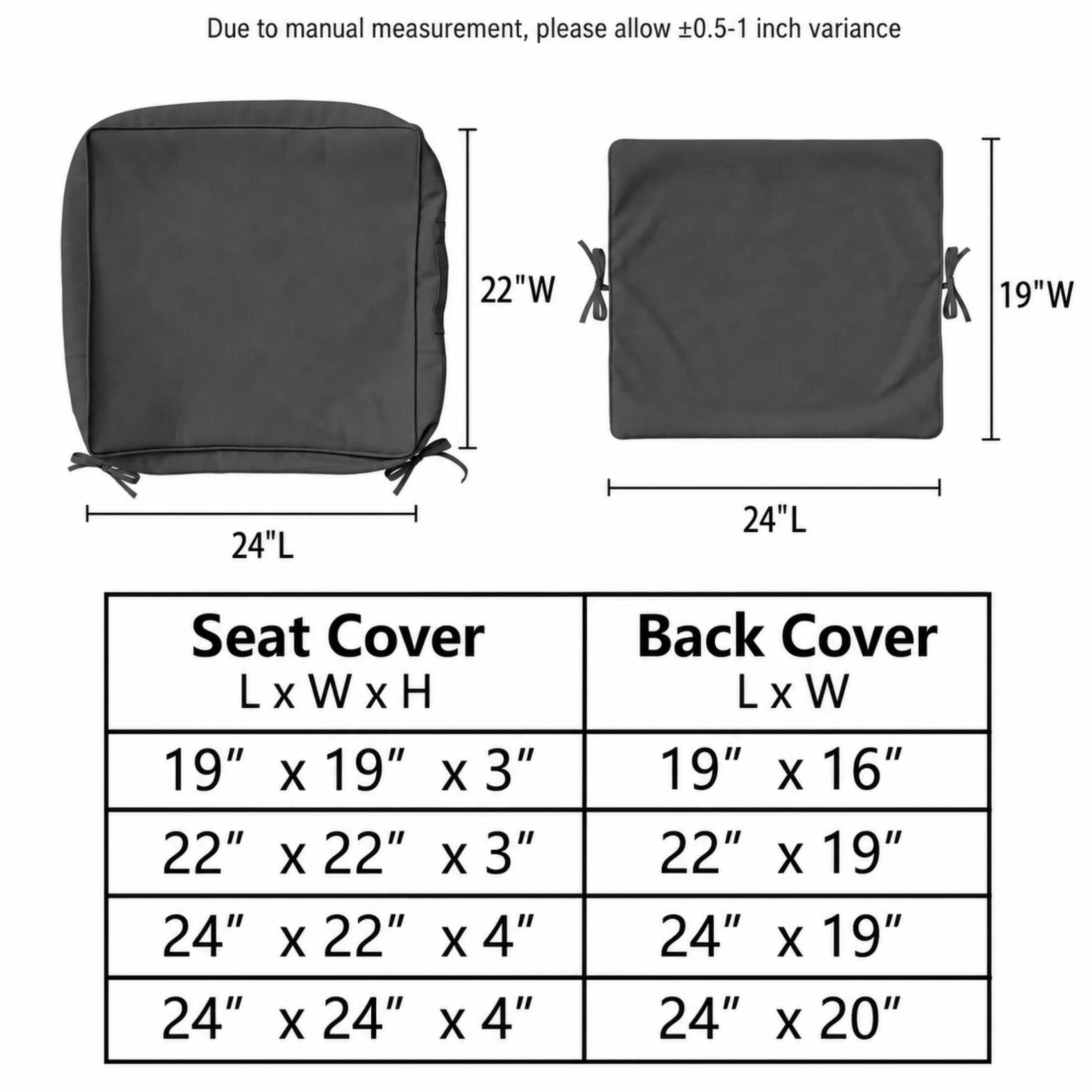2 Pack Patio Cushion & Pillow Cover Set
