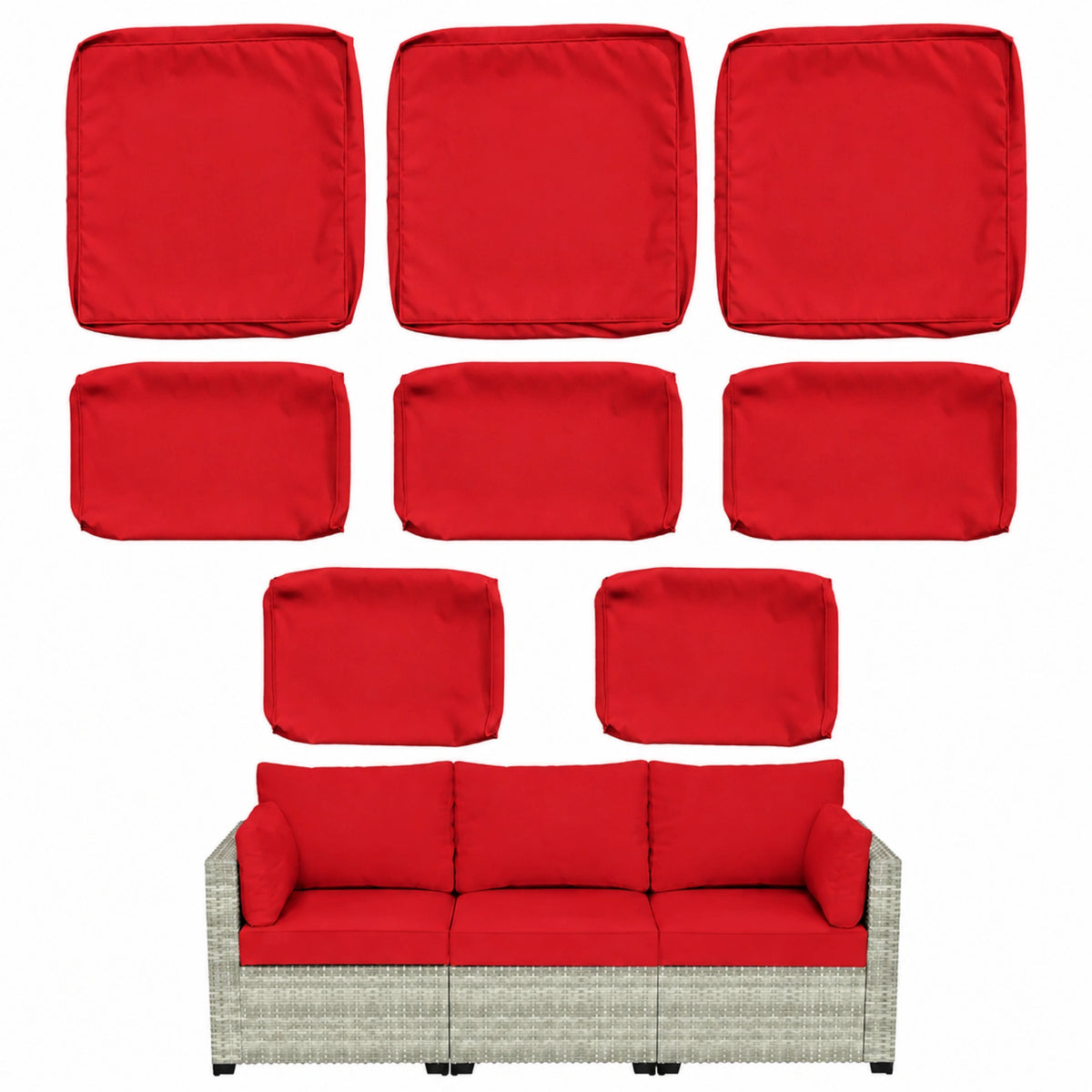 8 Piece Outdoor Patio Cushion Cover Set