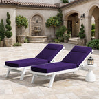 2 Pack Outdoor Chaise Lounge Cushions Purple