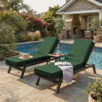 2 Pack Outdoor Chaise Lounge Cushions Olive Green