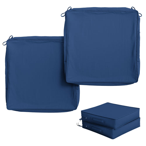 2 Pack Outdoor Seat Cushion Covers Blue