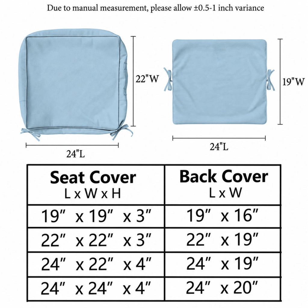 2 Pack Patio Cushion & Pillow Cover Set