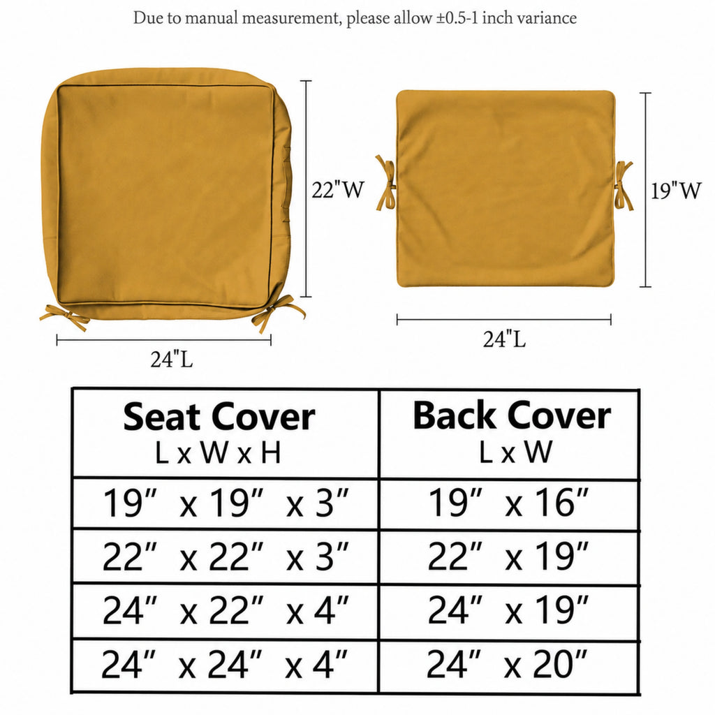 2 Pack Patio Cushion & Pillow Cover Set