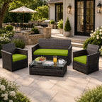 3PCS Patio Seat Cushion Set-Grass Green-