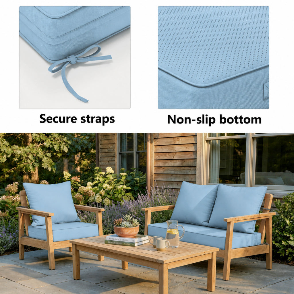 2 Pack Patio Cushion & Pillow Cover Set