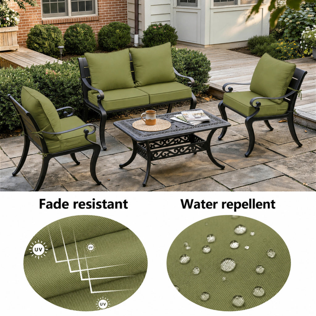 2 Pack Patio Cushion & Pillow Cover Set