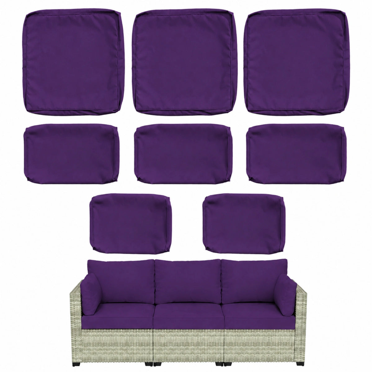 8 Piece Outdoor Patio Cushion Cover Set