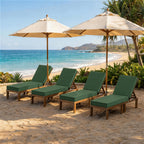 4 Pack Outdoor Chaise Lounge Cushions-Olive Green