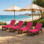 4 Pack Outdoor Chaise Lounge Cushions-Pink