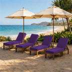 4 Pack Outdoor Chaise Lounge Cushions-Purple