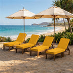 4 Pack Outdoor Chaise Lounge Cushions-Yellow