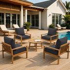 4 Pack Outdoor Deep Seat Cushion Pillow Set-