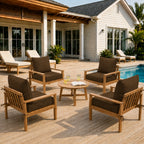 4 Pack Outdoor Deep Seat Cushion Pillow Set-Brown