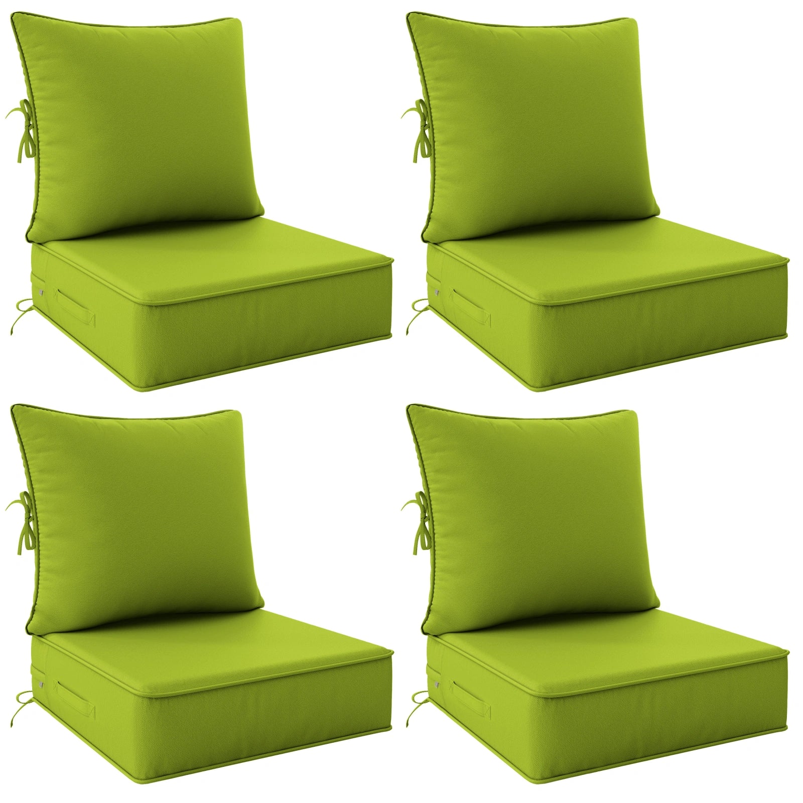 4 Pack Outdoor Deep Seat Cushion Pillow Set-