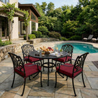 4 Pack Outdoor Seat Cushions-Burgundy