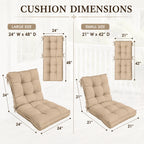 4 Pack Patio High Back Replacement Cushions-