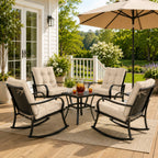 4 Pack Patio High Back Replacement Cushions-Cream