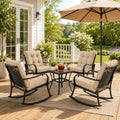 4 Pack Patio High Back Replacement Cushions-Sand
