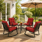4 Pack Patio High Back Replacement Cushions-Terra Red