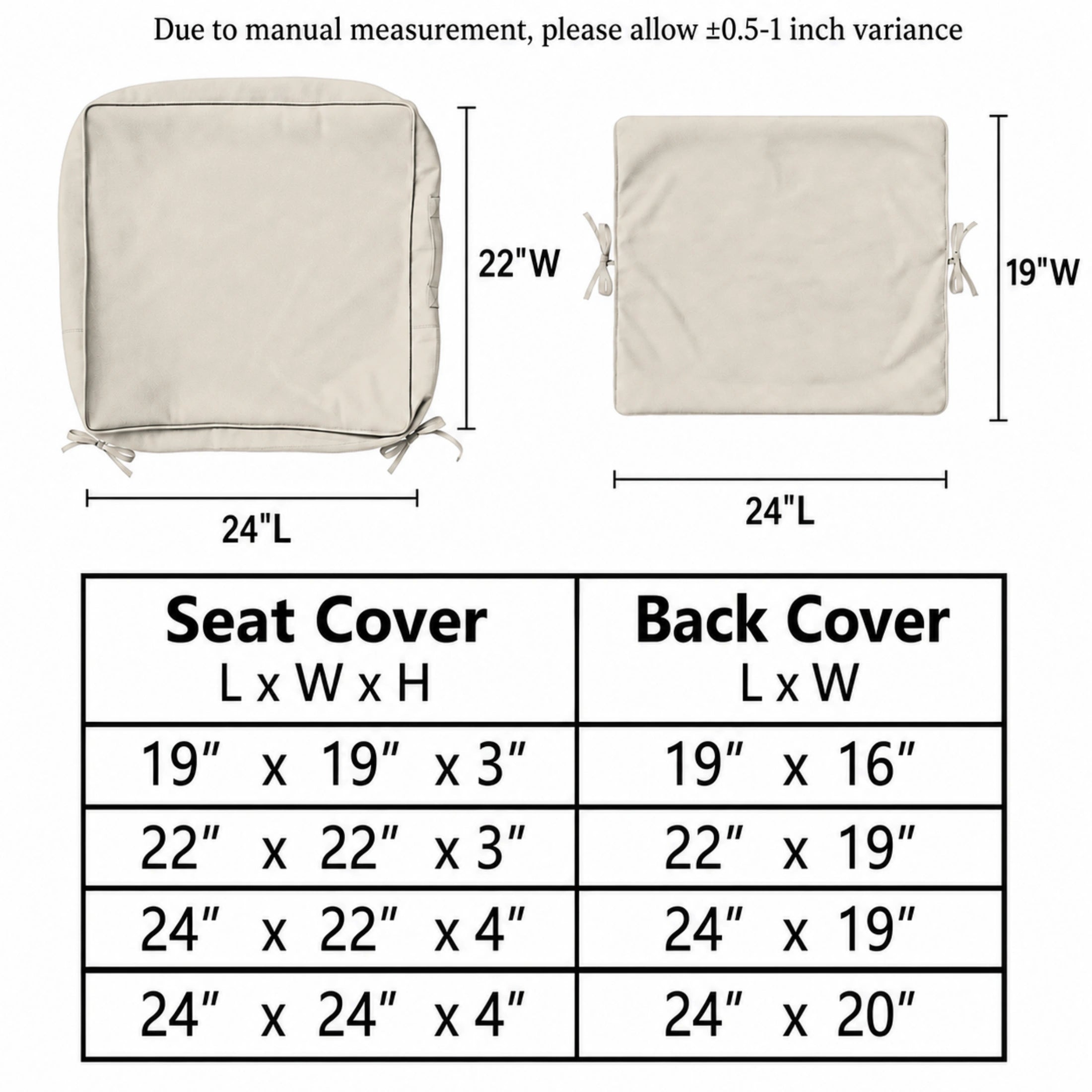 2 Pack Patio Cushion & Pillow Cover Set