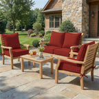4 Pack Outdoor Deep Seat Cushion Pillow Set