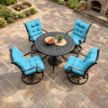 4 Pack Patio High Back Replacement Cushions Aqua Blue 42 x 21 x 5 inch