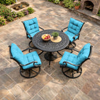 4 Pack Patio High Back Replacement Cushions Aqua Blue 42 x 21 x 5 inch