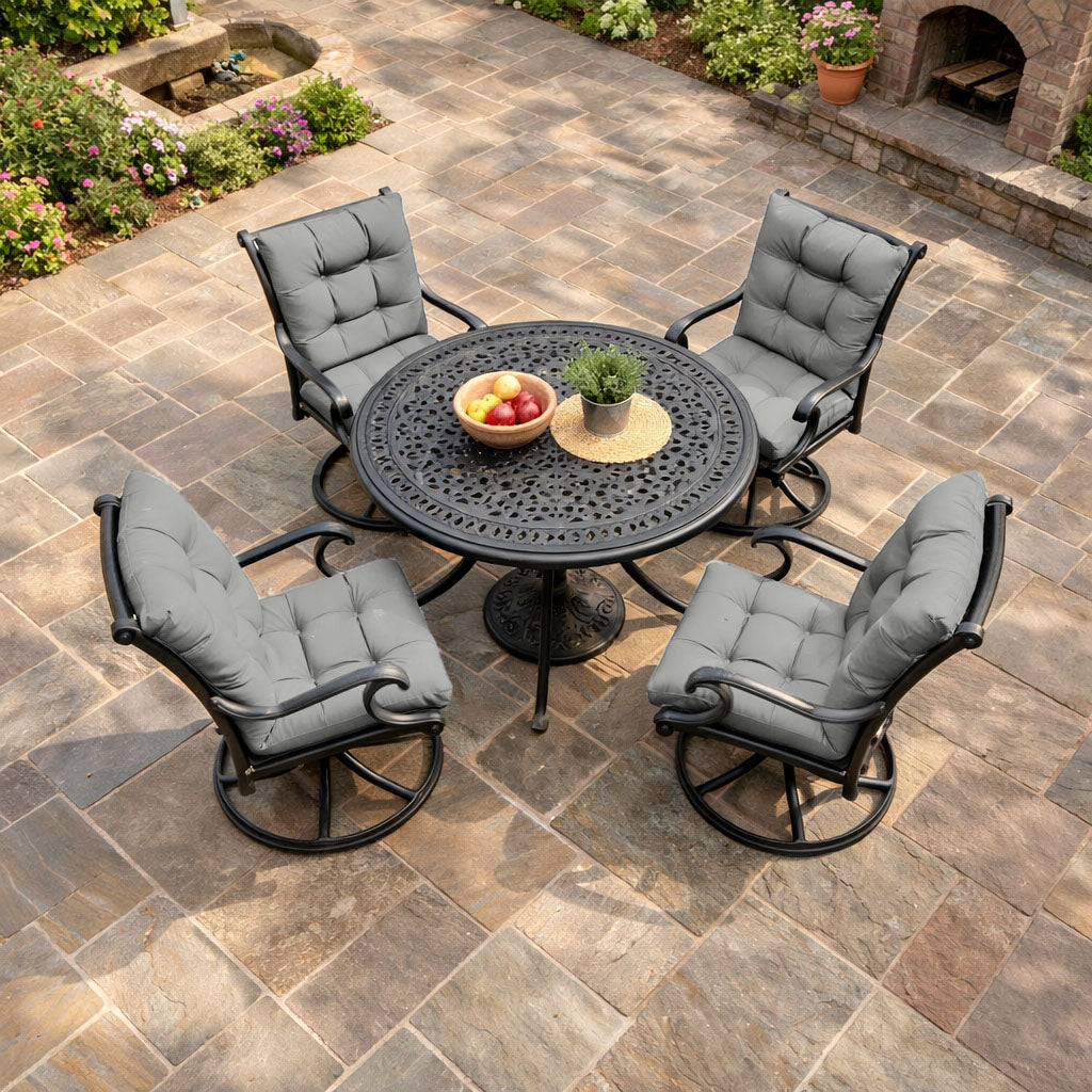 4 Pack Patio High Back Replacement Cushions Light Gray 42 x 21 x 5 inch