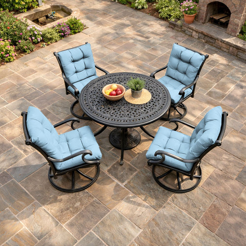 4 Pack Patio High Back Replacement Cushions Sky Blue 42 x 21 x 5 inch