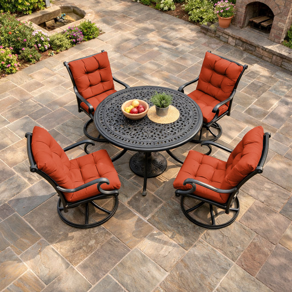 4 Pack Patio High Back Replacement Cushions Orange Red 42 x 21 x 5 inch