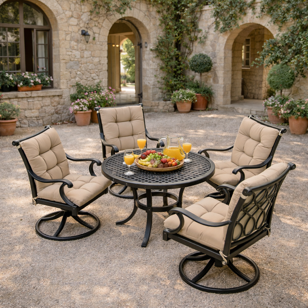 4 Pack Patio High Back Replacement Cushions Sand 42 x 21 x 5 inch