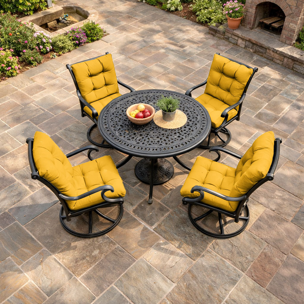 4 Pack Patio High Back Replacement Cushions Yellow 42 x 21 x 5 inch