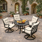 4 Pack Patio High Back Replacement Cushions Cream 42 x 21 x 5 inch