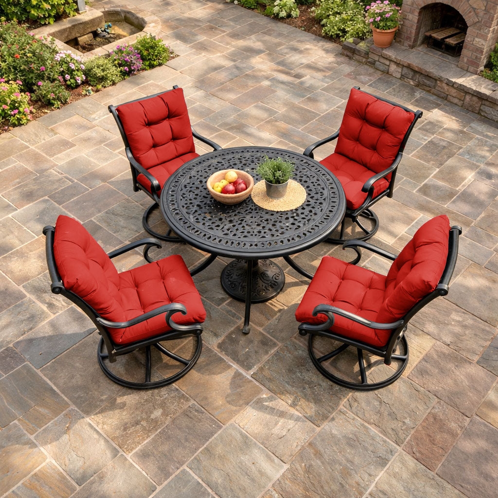 4 Pack Patio High Back Replacement Cushions Red 42 x 21 x 5 inch