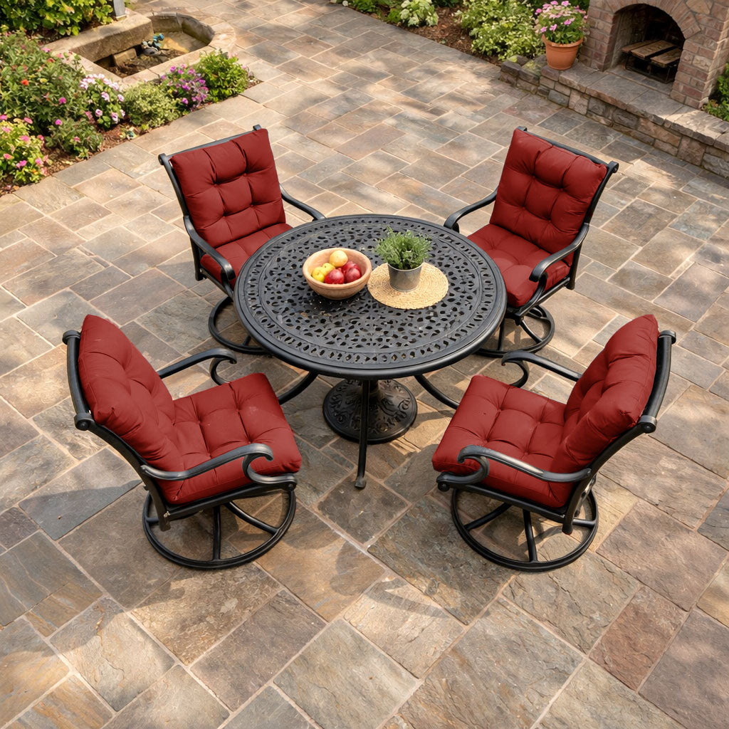 4 Pack Patio High Back Replacement Cushions Terra Red 42 x 21 x 5 inch