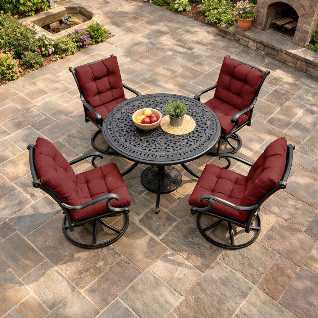 4 Pack Patio High Back Replacement Cushions Burgundy 42 x 21 x 5 inch