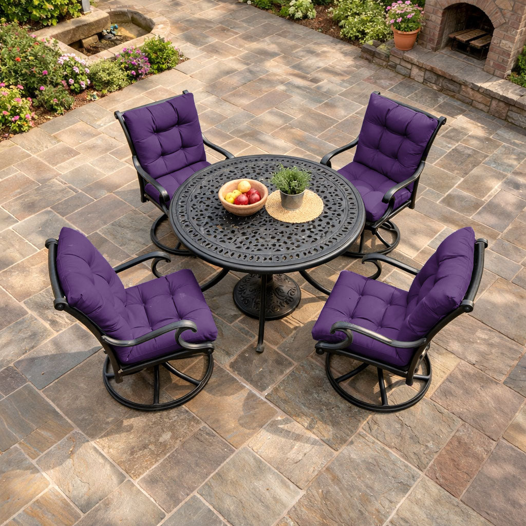 4 Pack Patio High Back Replacement Cushions Purple 42 x 21 x 5 inch