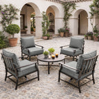 4 Pack Outdoor Deep Seat Cushion Pillow Set Light Gray