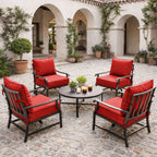 4 Pack Outdoor Deep Seat Cushion Pillow Set Red