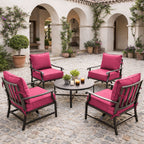 4 Pack Outdoor Deep Seat Cushion Pillow Set Pink