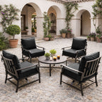 4 Pack Outdoor Deep Seat Cushion Pillow Set Black