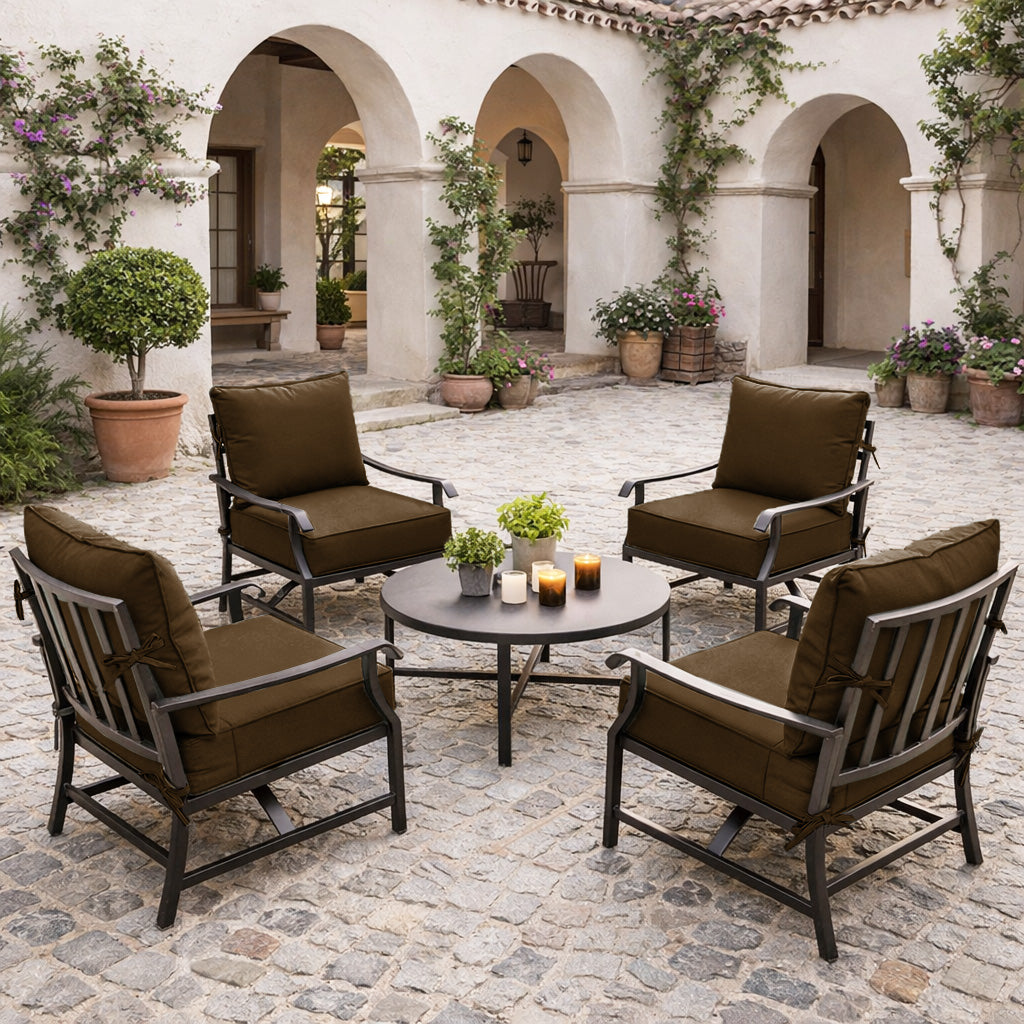 4 Pack Outdoor Deep Seat Cushion Pillow Set Brown