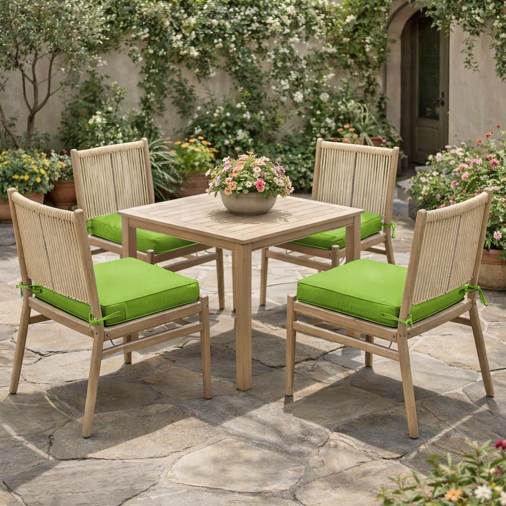 4 Pack Outdoor Seat Cushions Grass Green